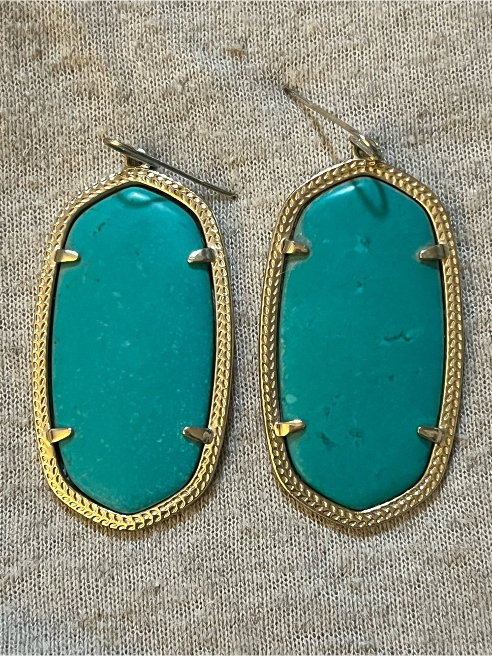 Kendra Scott Danielle Large Turquoise Gold Drop Earrings